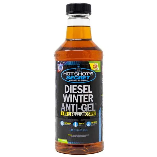 P403332Z – HOT SHOTS Fuel Additive, Fuel Line Antifreeze For Diesel Treats Up To 250 Gallons 1 Quart Bottle Single Bo...